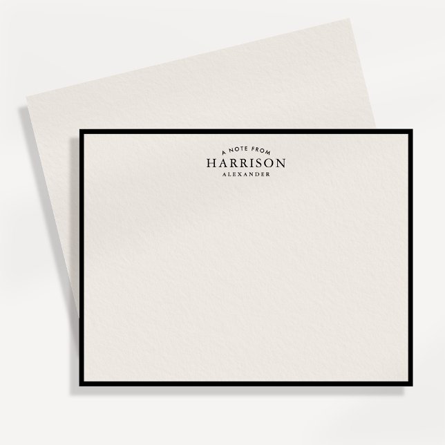 Modern Ivory Elegant Black Border Note Card (Creator Uploaded)