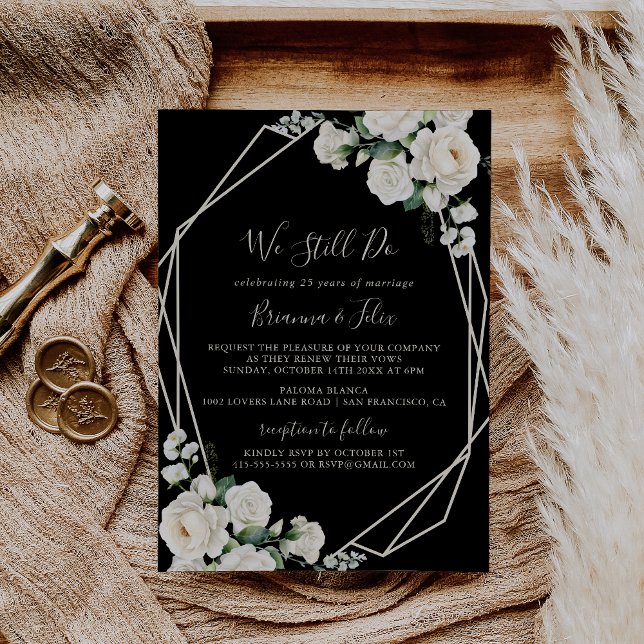 Modern Ivory Floral We Still Do Vow Renewal Invitation (Creator Uploaded)