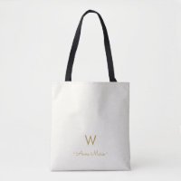 Modern Ivory Gold Script Monogram
