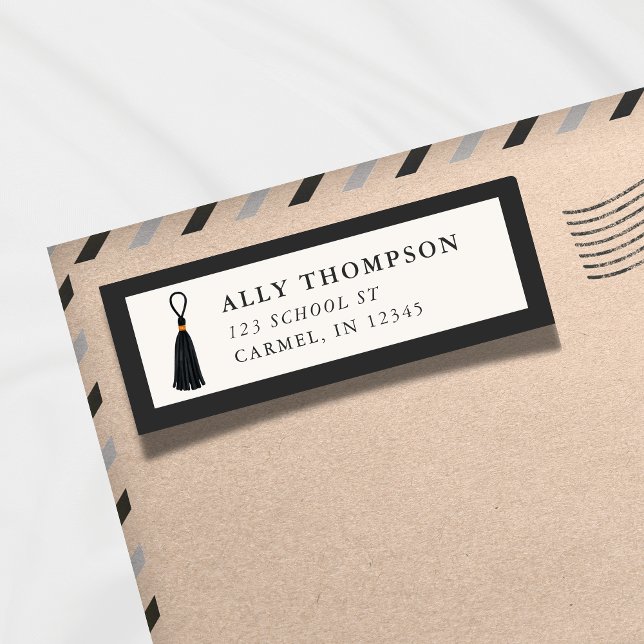 Modern Ivory Graduation Cap Tassel  (Modern Ivory Graduation Cap Tassel Label)