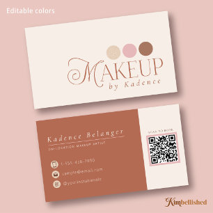 Modern Ivory Pink Terracotta Makeup Artist Business Card