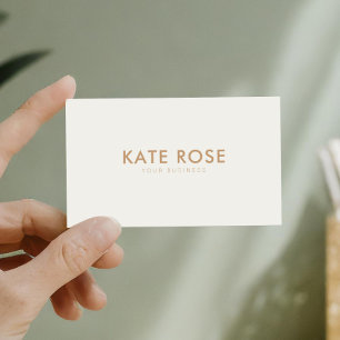 Modern Ivory Tan Minimalist Business Card