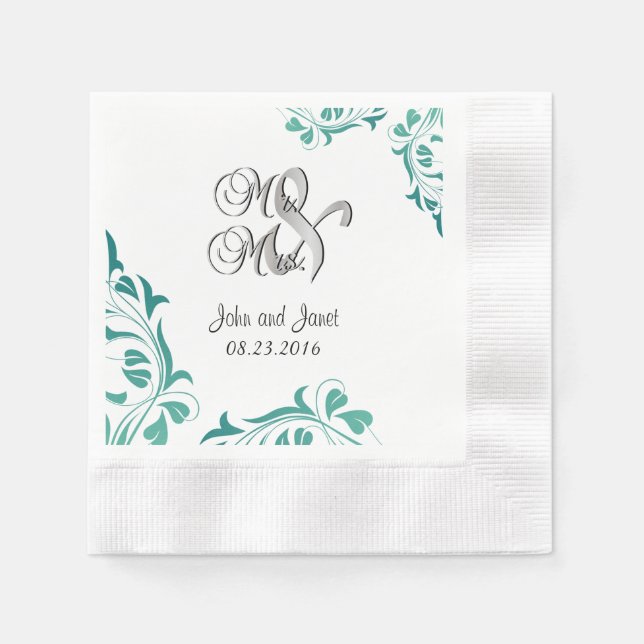Modern Jade Lace Napkin (Front)