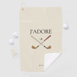 Modern J'adore I Love Golf Creamy White Towel