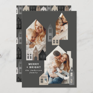Modern Japan Christmas Nordic houses 3 photo chic  Holiday Card