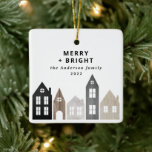 Modern Japan Christmas Nordic houses stylish photo Ceramic Ornament<br><div class="desc">Modern Japan Christmas Nordic houses stylish simple holiday design</div>