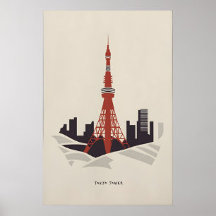 Modern Japan Poster – Tokyo Tower Minimalist Print