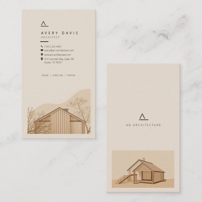 Modern Japandi Architect Business Card (Front/Back)