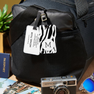 Modern Japanese Inkbrush Paint Pattern Luggage Tag