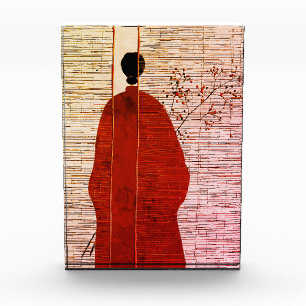 Modern Japanese-Inspired Silhouette with Berries Photo Block
