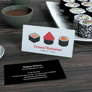 Modern Japanese restaurant Sushi Nigiri Gunkan Business Card
