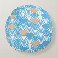 Modern Japanese Seigaiha Waves & Rising Sun