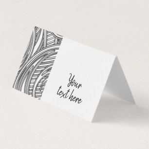 Modern Japanese style folded tent card with swirls