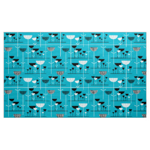 Modern Jazz - Aqua Blue 00b2ca Fabric