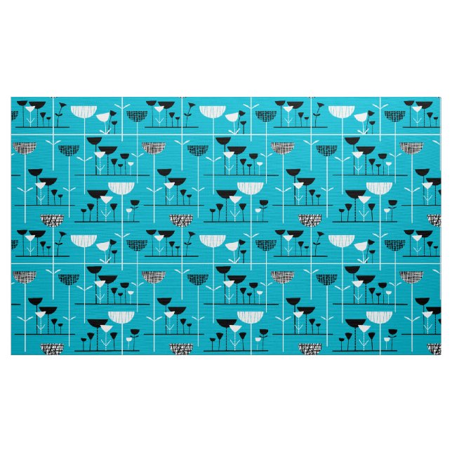 Modern Jazz - Aqua Blue 00b2ca Fabric (Yard)