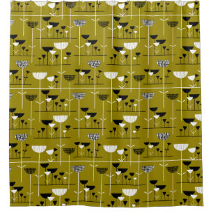 Modern Jazz - Gold Brown 988501 Shower Curtain