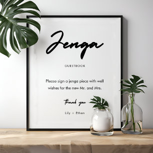 Modern Jenga Wedding Guest Book Sign