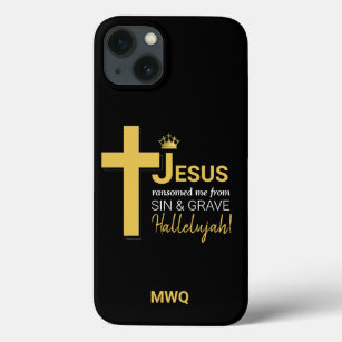 Modern JESUS RANSOMED ME Christian Monogram iPhone 13 Case