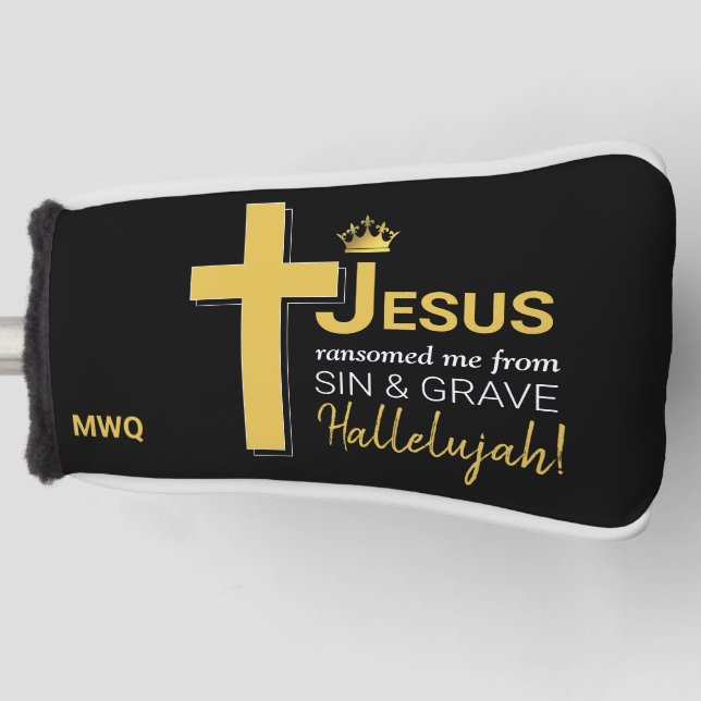 Modern JESUS RANSOMED ME Christian PUTTER Golf Head Cover (Front)