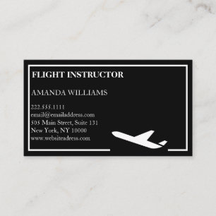 Modern Jet Aeroplane Flight Instructor Business Card