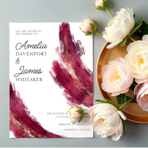 Modern Jewel Tones Abstract Wedding Invitation