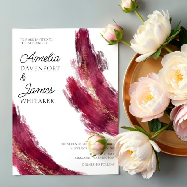 Modern Jewel Tones Abstract Wedding Invitation (Creator Uploaded)