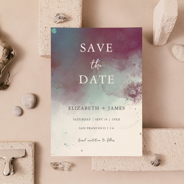 Modern Jewel Tones Boho Wedding Save The Date Invitation (Creator Uploaded)