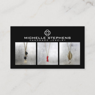Modern Jewellery Designer Logo and Photography Bla Business Card