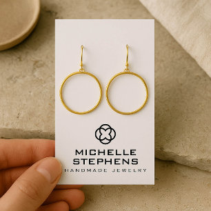 Modern Jewellery Designer Logo Earring Holder Whit