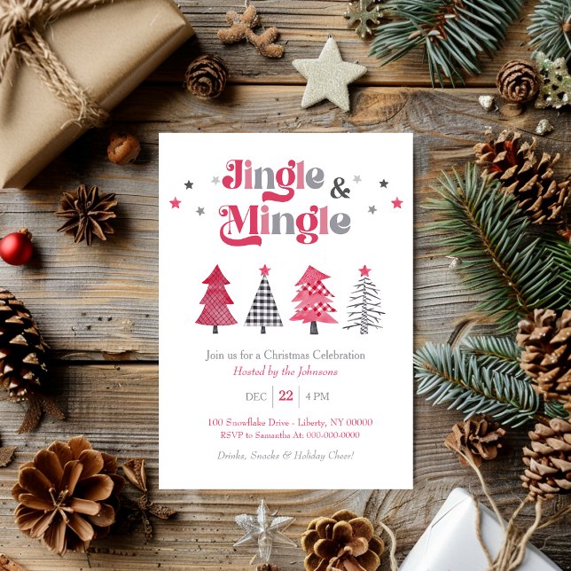 Modern Jingle and Mingle Holiday Christmas Party Invitation (Creator Uploaded)
