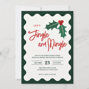 Modern Jingle Mingle Family Christmas Party Holiday Card