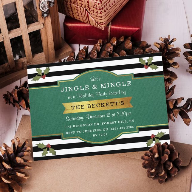 Modern Jingle & Mingle Holiday Party Invitation (Creator Uploaded)