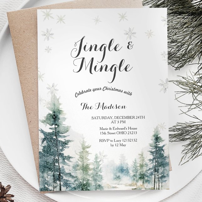 Modern Jingle & Mingle Winter Party Invitation (Creator Uploaded)
