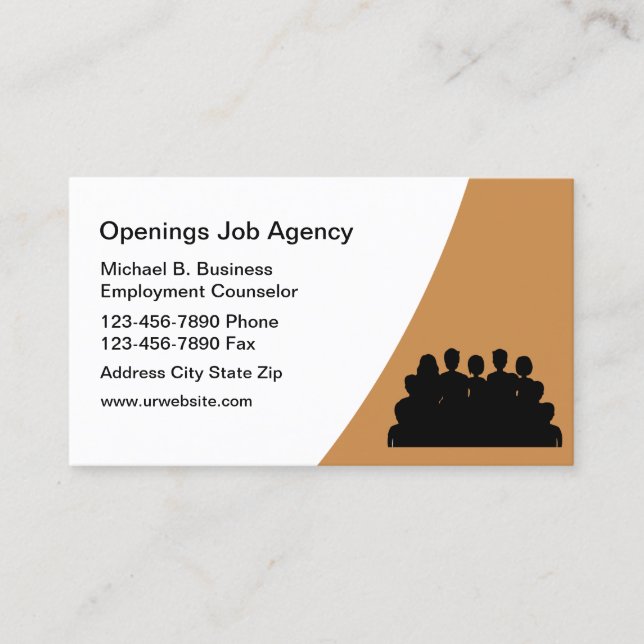 Modern Job Agency Services Business Cards (Front)