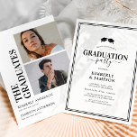 Modern Joint Graduation Party Invitations<br><div class="desc">Celebrate the two graduates with these trendy graduation party invitations featuring 2 photos of the grads,  and a modern text template that is easy to personalise.</div>