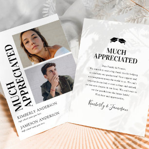 Modern Joint Graduation Thank You Card