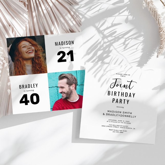 Modern Joint Photo Celebration Invitation (Creator Uploaded)