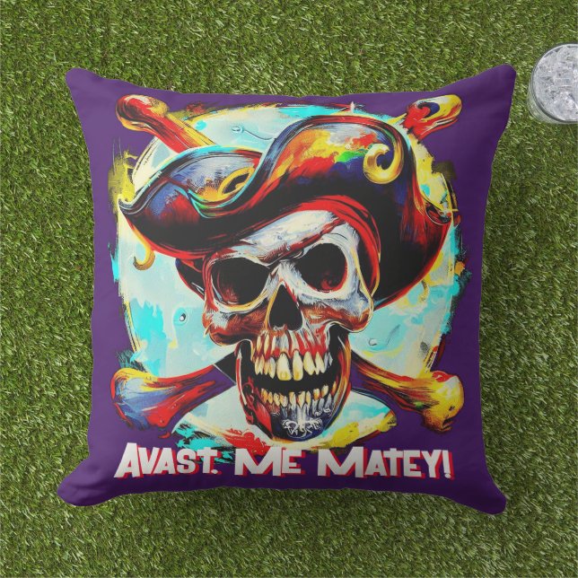Modern Jolly Roger Cushion (Grass)