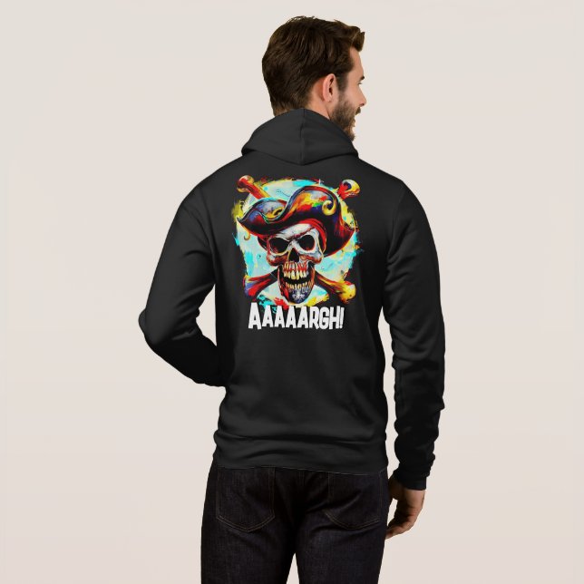 Modern Jolly Roger T-Shirt Hoodie (Back Full)