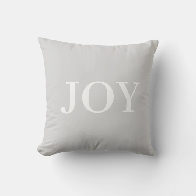 Modern Joy Calligraphy on Silver Cushion (Front)