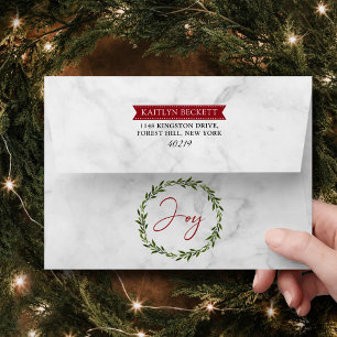 Modern "Joy" Christmas Envelope