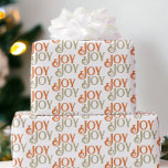 Modern Joy Christmas Wrapping Paper<br><div class="desc">Modern muted sage green and orange Joy Christmas holiday wrapping paper from Ricaso</div>