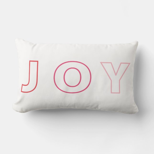 Modern Joy Colour Block Red Pink Christmas Holiday Lumbar Cushion (Front)