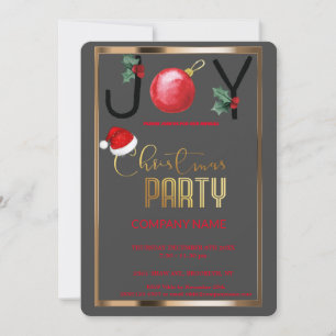 Modern Joy Corporate, Christmas Vintage Decoratio Invitation