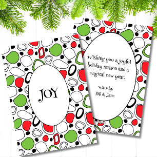 Modern JOY Holiday Flat Card – Custom Message