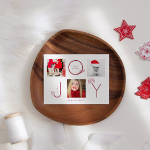 Modern Joy Photo Collage Holiday Card