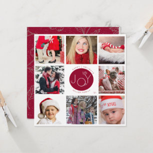 Modern Joy Photo Collage Holiday Card