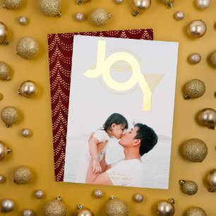 Modern Joy Photo Foil Holiday Card