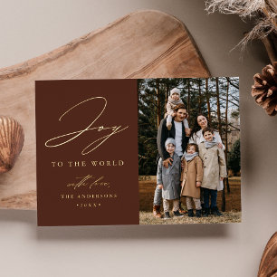 Modern Joy to the World Brown Photo