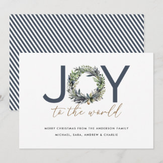 Modern Joy To The World Christmas Holiday Card